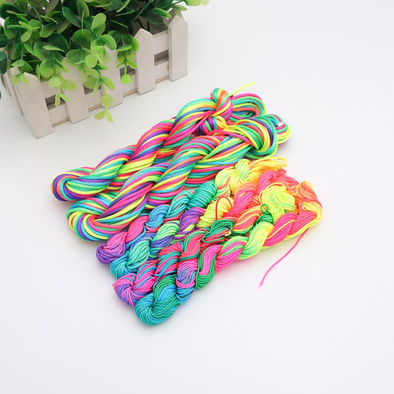 

Macrame Nylon Cord Kumihimo Rainbow Diy Handmade Bracelet Rope Chinese Knot Jewelry Findings Beading Shamballa Stirng 1-2mm DC01, 1.0mm rainbow 10pcs