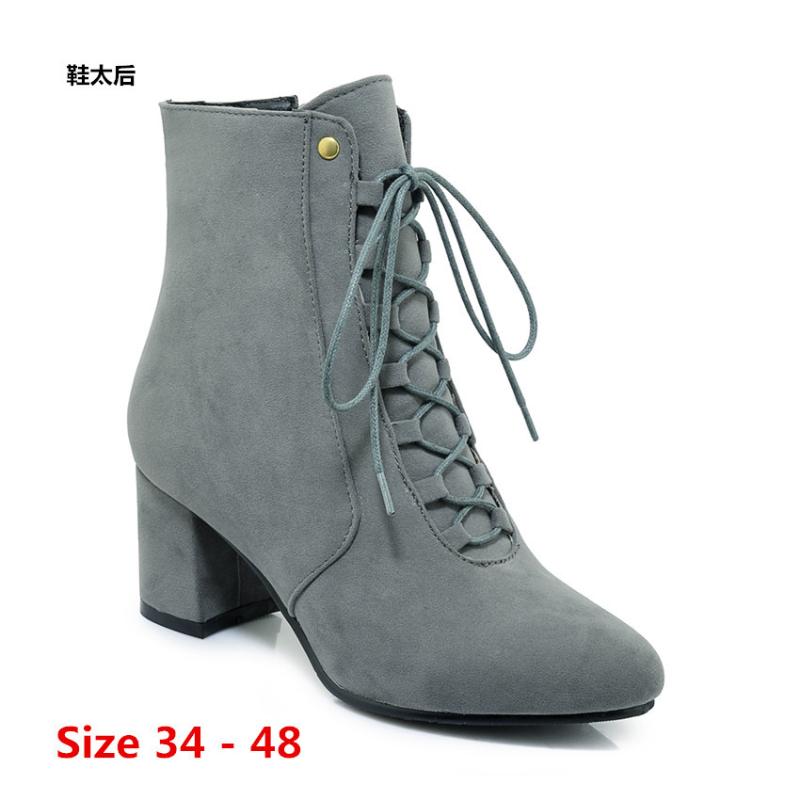 

Sexy Boots Woman High Heel Boots High Heels For Women Shoes Spring Autumn Ankle Booties Female Big Size 34 - 48, Gray