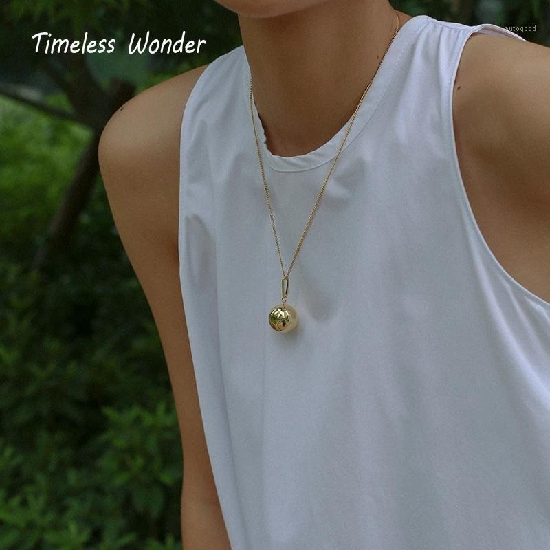 

Chokers Timeless Wonder Brass Golden Ball Chains Necklace Women Jewelry Punk Ins Trendy Boho Top Hiphop Designer Party Date Goth 54321