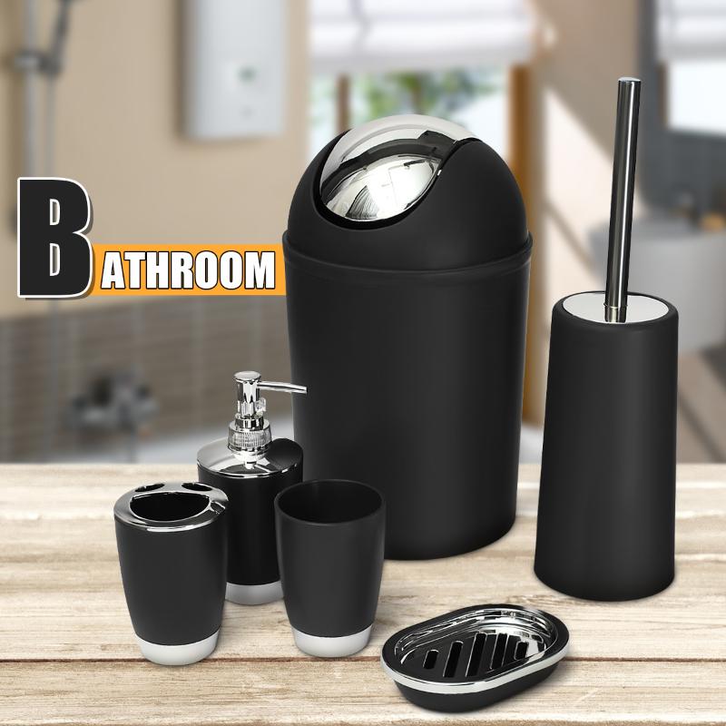 

6Pcs/Set Bathroom Accessories Wash Suit Shell Bath Set Tumbler Toothbrush Holder Set Bath Storage