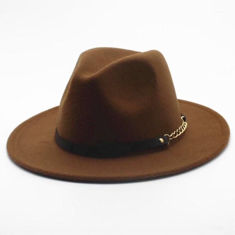 

Seioum Brand Jazz Hat Unisex Wool Wide Brim Fedoras Hats Women Vintage Wide Brim Floppy Chapeau Femme Panama Hat1, Black