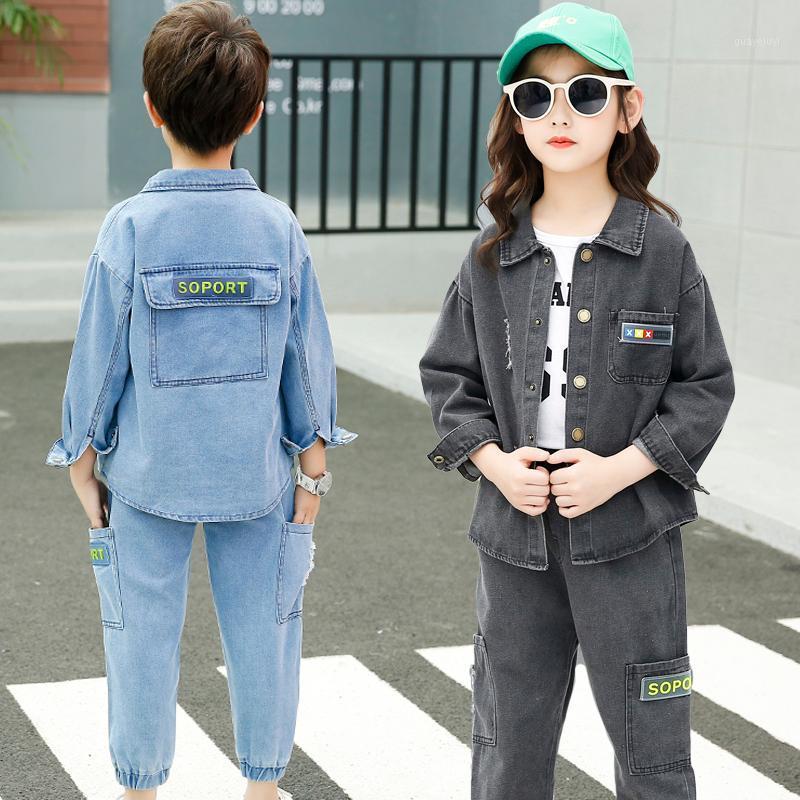 

Fall Kids Boys Girls Long Sleeve Denim Jacket Autumn Outfit Sports Style Design Teens Clothing1, 1pc j003-g