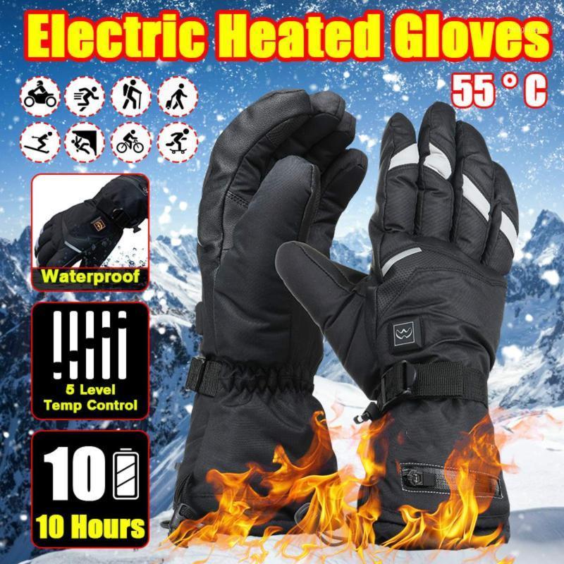 

5 Gear Electric Heating Ski Gloves Snowmobile Snowboard Snow Mittens Windproof Waterproof Men Women Snowboarding Skiing Gloves1, As pic