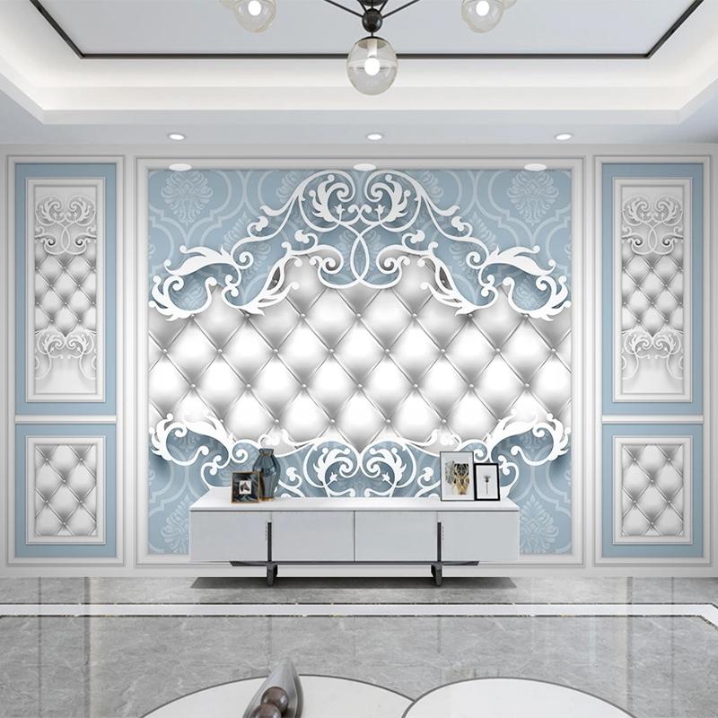

Custom 3D Mural Wallpaper European Style Pattern Soft Roll Fresco Living Room TV Sofa Bedroom Home Decor Papel De Parede Sala 3D, As pic