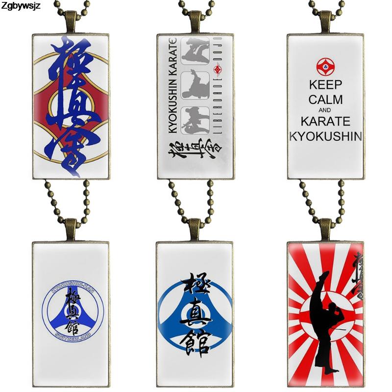 

Simple Oyama Kyokushin Karate Necklace Fashion Long Chain With Rectangle Necklace Jewelry For Child