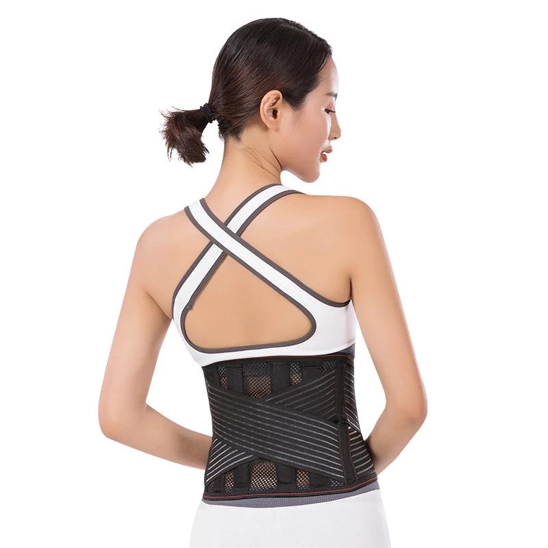 

New Double Pull Lumbar Adjustable Lower Brace Back Support Belt Pain Relief Unisex Waist Support Belt Massage Band, Red
