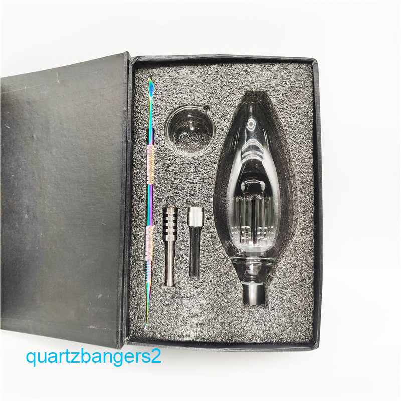 

Hot Popular Nectar Collectorxs with Titanium nail &Quartz Nail & RainbowTitanium Coating DABTool & a Glass Dowl For Smoking