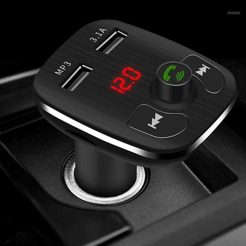 

Car Chargers Led Frequency Display Bluetooth Dc 12v-24v Dual Usb Port Fm Transmitter Handsfree Phone Call Car Kit #Zer1