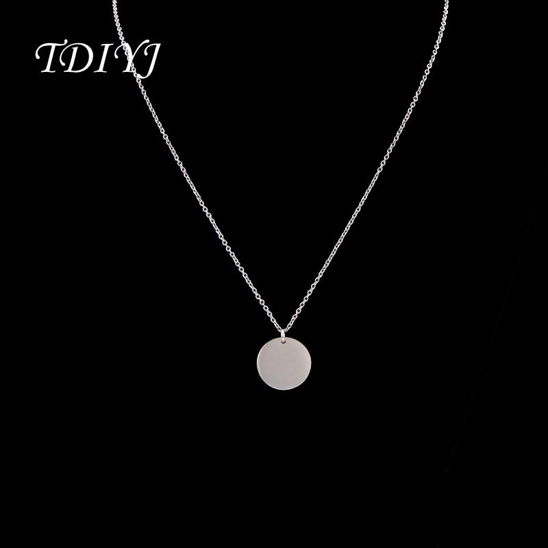 

Pendant Necklaces TDIYJ Jewelry Stainless Steel Engraved Name Necklace For Women Initial 18'' Chain