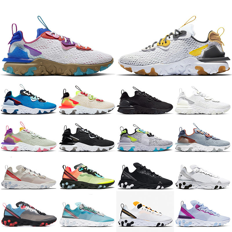 

2020 Hot Selling Vision Women Mens Running Shoes Yellow Iron Grey Photon Dust Triple White Black React element 55 Trainers Sneakers, #49 pistachio frost 36-40