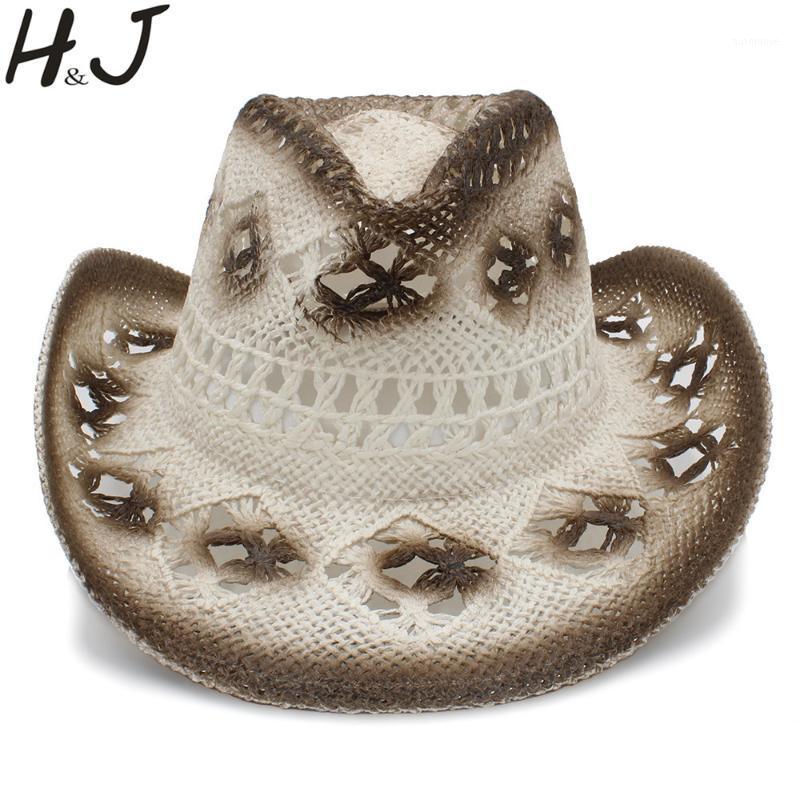 

100% Straw Handmade Weave Women Men Western Sun Hat Beach Sun Sombrero Cowboy Hat Size 58CM A01071