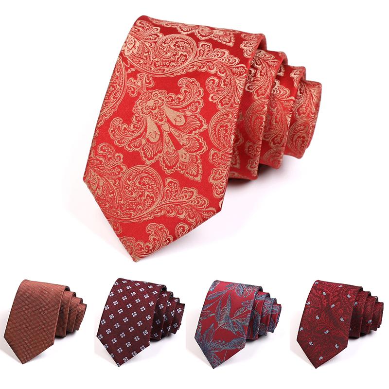 

Bow Ties Design Groom Wedding Party Tie High Quality 7CM Red For Men Business Suit Necktie Classic Ceremony Neck