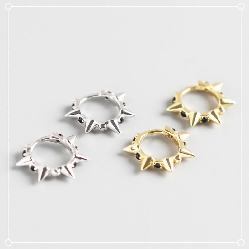 

Fashion Personalized S925 Sterling Silver Earrings With Punk Style Studs And Zircon Tide Earrings