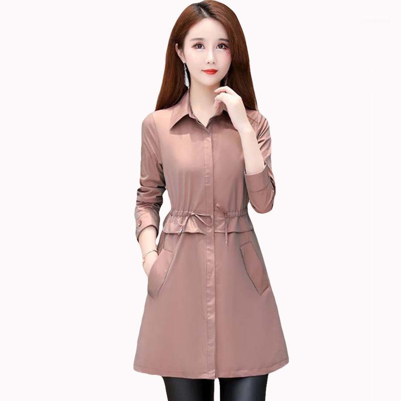 

Flying ROC woman clothes vestidos Trench Coat for Women 2020 Streetwear Plus Size Slim Autumn Ladies tops outware1, Blue