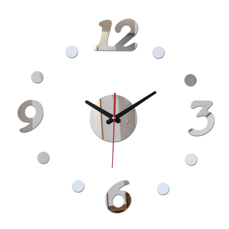 

new sticker quartz clock watch wall clocks vintage acrylic mirror home large decorative fashion living room