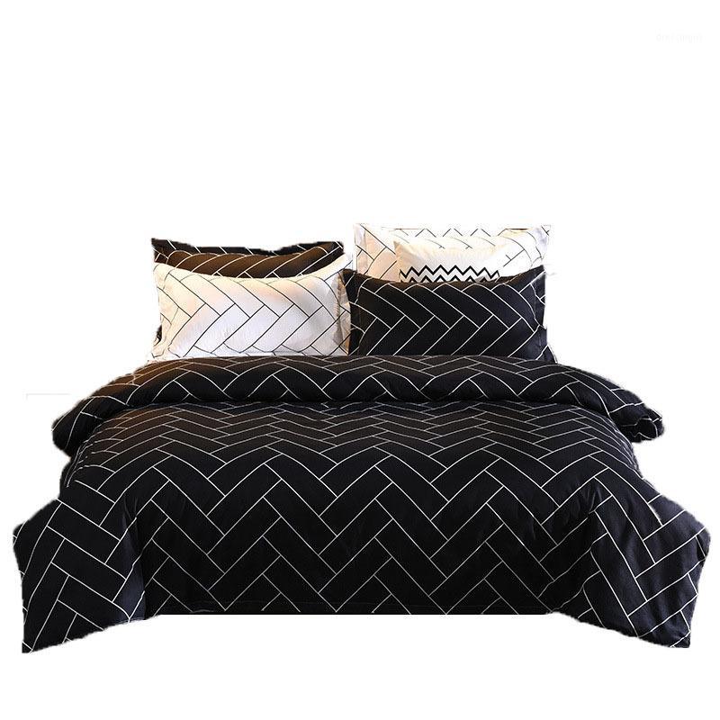 

Geometric Bedding Sets Duvet Cover Pillowcase Simple Black And White Twill Comforter Bedclothes Bed Linen King Size Home Textile1, 01