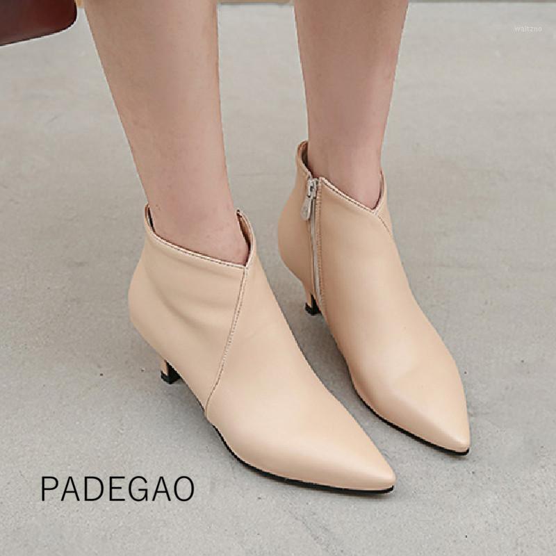 

2021 Women's Boot Yellow Concise Solid Zipper High Heel Boots Concise Basic Fashion Women Boots1, Beige