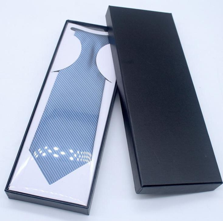 

Black Cardboard Necktie Package Boxes Gift Boxes Men's Tie Display Storage Cases with Clear Window Wholesale