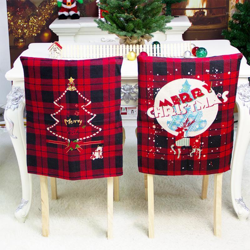 

Cartoon Christmas Chair Covers Non-woven Fabric 3D Cutting Party Stools Case for Dining Room Kitchen Wedding1
