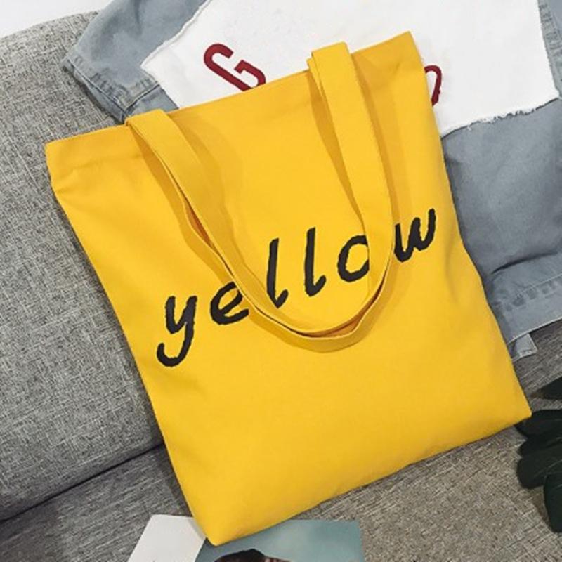 

2020 Canvas Letter Printing Design Women Hand Bag Large Ladies Casual Shopping Tote Shoulder Bags Reusable Handbags
