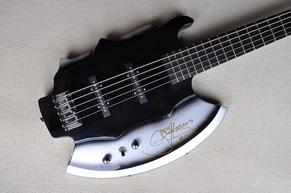 Factory Custom 5-String Axe Electric Bass Guitar with Rosewood Fingerboard,Chrome Hardwares,with Signature,Offer Customized-image-613501168