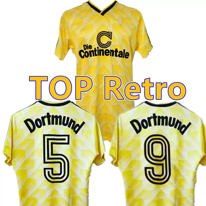 

Retro classic 1988 1989 Borussia soccer jerseys Möller Dickel Helmer Dortmund Zorc Retro football shirt, 87 89 jersey