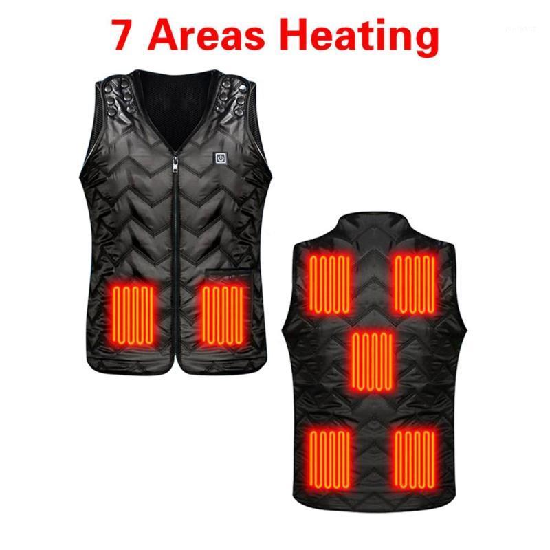 

7 Areas Heated Vest Men Electric Heating Vest Thermal Warm Heating Clothes Outdoor Fishing Hunting Winter Usb Heated Jacket1, Seven areas large