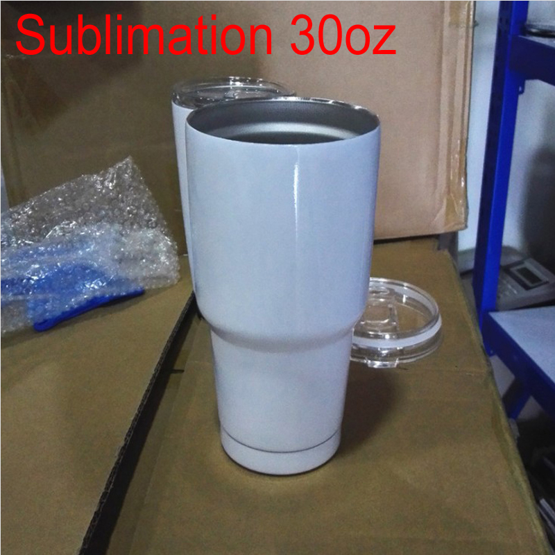 

Hot Sale 30oz Sublimation Tea Beer Coffee Mug DIY Large Capacity Insulated Vacuum Sublimation Car Cup With Lid Sea Free Shipping, Stainless steel color