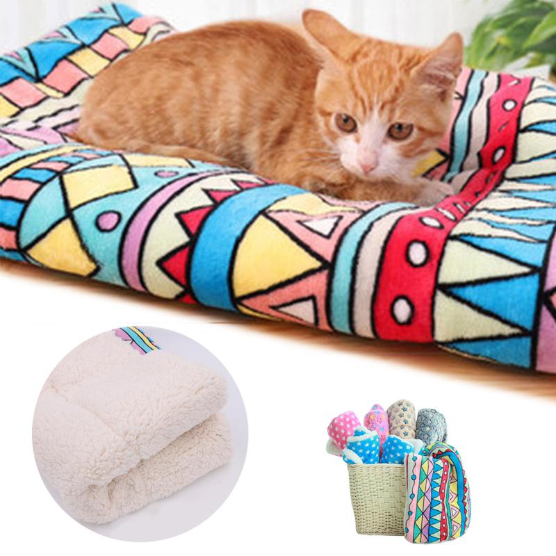 

1pc Winter Foldable Pet Cushion Cat Dog Bed Rest Coral Cashmere Soft Blanket Warm Sleep Mat Sweet Dream Bed Drop Shipping