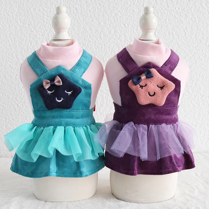 

winter warm Pet Dog Cat skirt coat Clothing Four Legged Suspenders Small and Medium Sized chihuahua teddy Dog Clothes, Blue