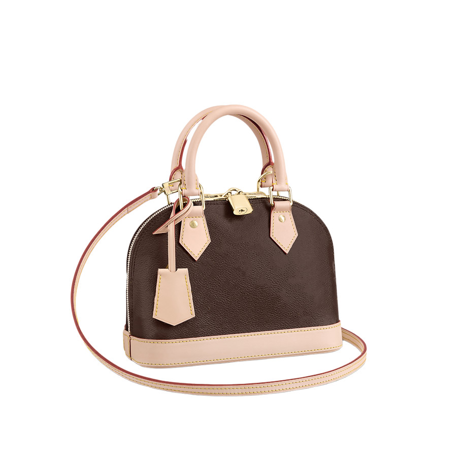 

Designer Women Shoulder Bags Handbag High Quality ALMA BB Shell Bag 3 Size Ladies Leather Totes Hand Carry Purses Chain Crossbody Wallet Alphabet Flower Pattern, Red