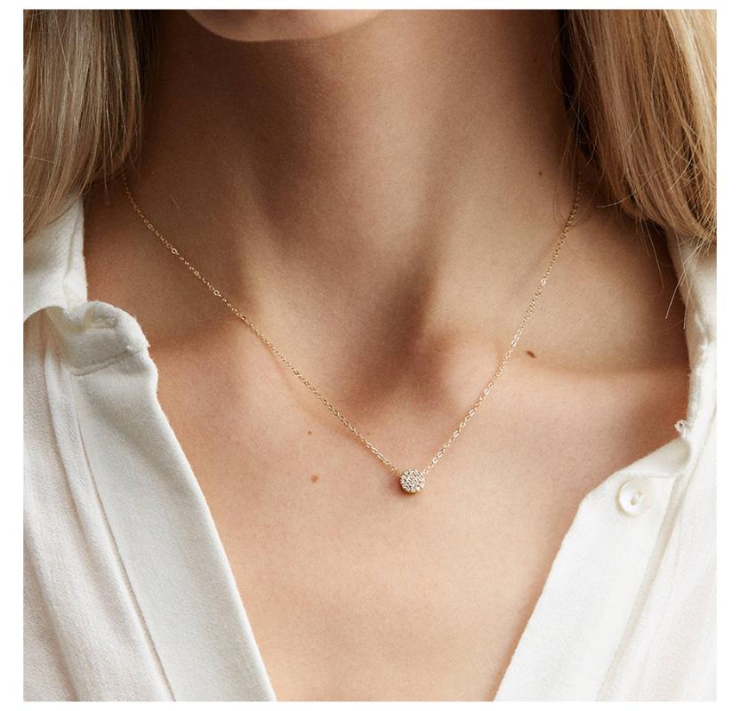 

Chains MoBuy 925 Sterling Silver For Women Chain Choker CZ Pendant Necklace Dainty Small Gold Color Jewelry LMNL019
