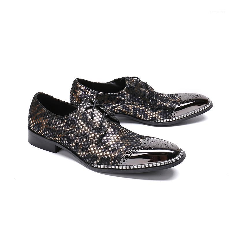 

Genuine Mens New Shoes Leather Oxfords Dress Shoes Wedding Party Man Footwear Brogue Carved1, As pic