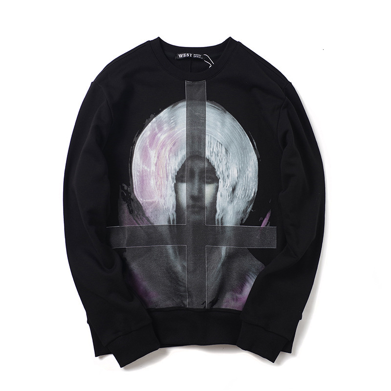 

2021 New Men Mary Cross Halo Hoodies Sweaters Heavy Cotton Wool Hip Street # C50 OR6R
