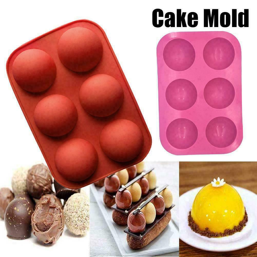 

6 Hole Semi-Sphere Round Silicone Mold Hot Chocolate Bombs Cake Baking Mould
