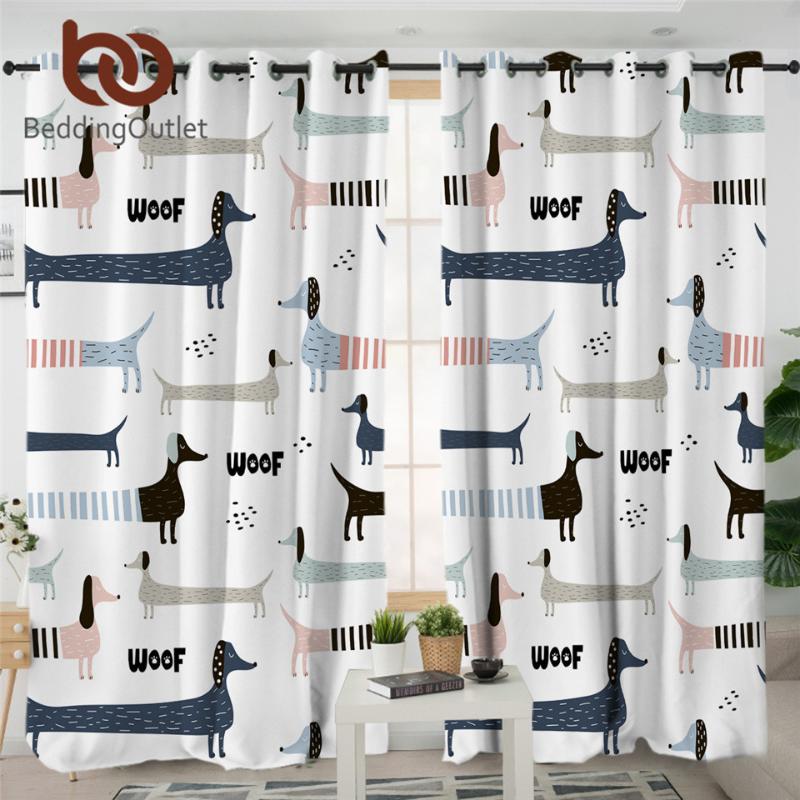 

BeddingOutlet Dachshund Dog Living Room Curtain Cute Puppy Colorful Curtain for Bedroom Window Treatment Drapes Cartoon Decor, 019 1 piece