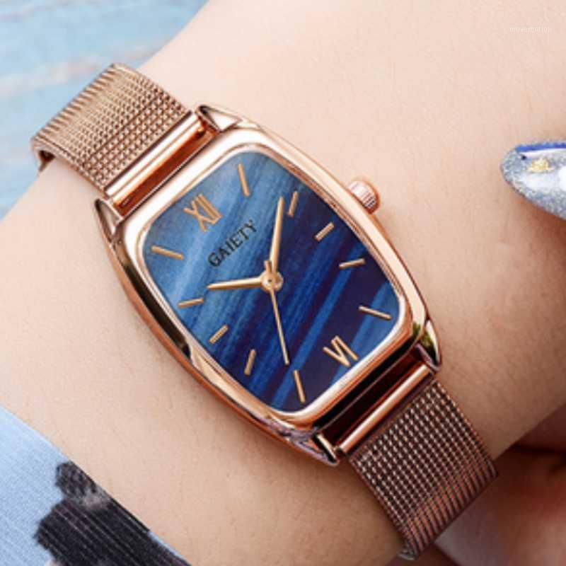 

Luxury Watches Women Quartz Watch Female Clocks Roman Numerals Ladies Wristwatches Fashion Joke Square Watch gift1, Brown