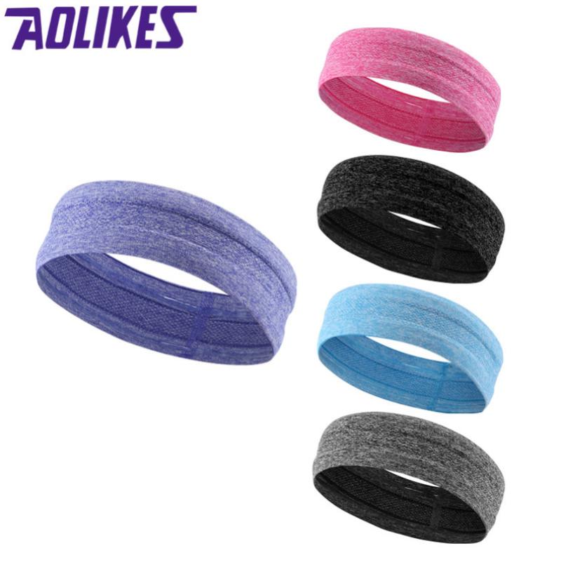

By DHL 200pcs AOLIKES skid-free elastic Sweatband Quick Dry Hair Bands Sweat Absorbing Running Gym Head Band Sports Headbands, Purple