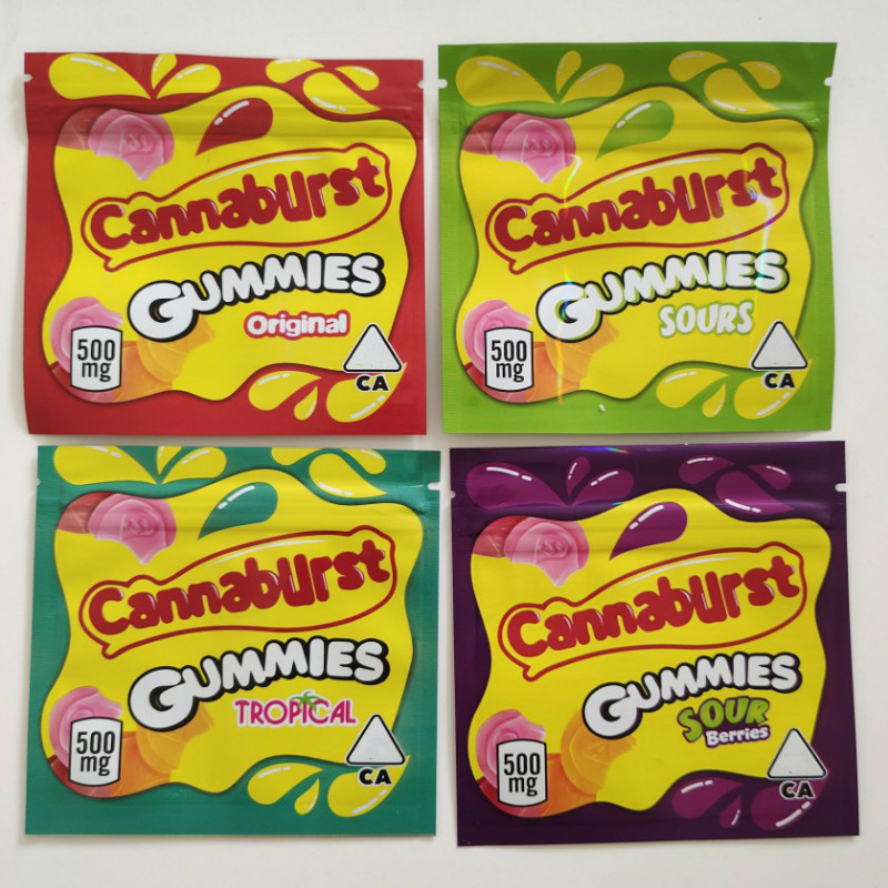 

500mg sour berries tropical cannaburst candy sours packing bag cross-border packaging bags hot-selling gummies free DHL