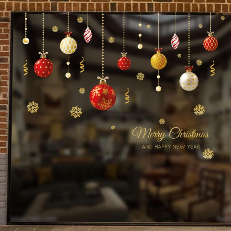 

45*60cm Christmas Ornaments Wallpaper Home Decoration Festival Wall Sticker for Living Room Bedroom Glass Windows