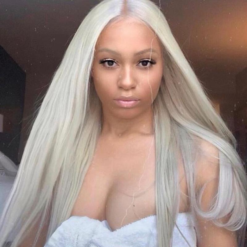 

60# Ash Blonde 13x4 Lace Front Human Hair Wigs Thick Long Remy Brazilian 180/200/250 Density White Blonde 13x6Lace Frontal Wig, 134x lace front wig
