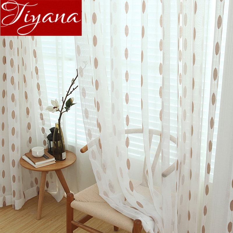 

White Curtains for Modern Living Room Geometric Voile Tulle Curtain Window Bedroom Treatment Kitchen Fabrics Sheer X094 #30, Tulle 01
