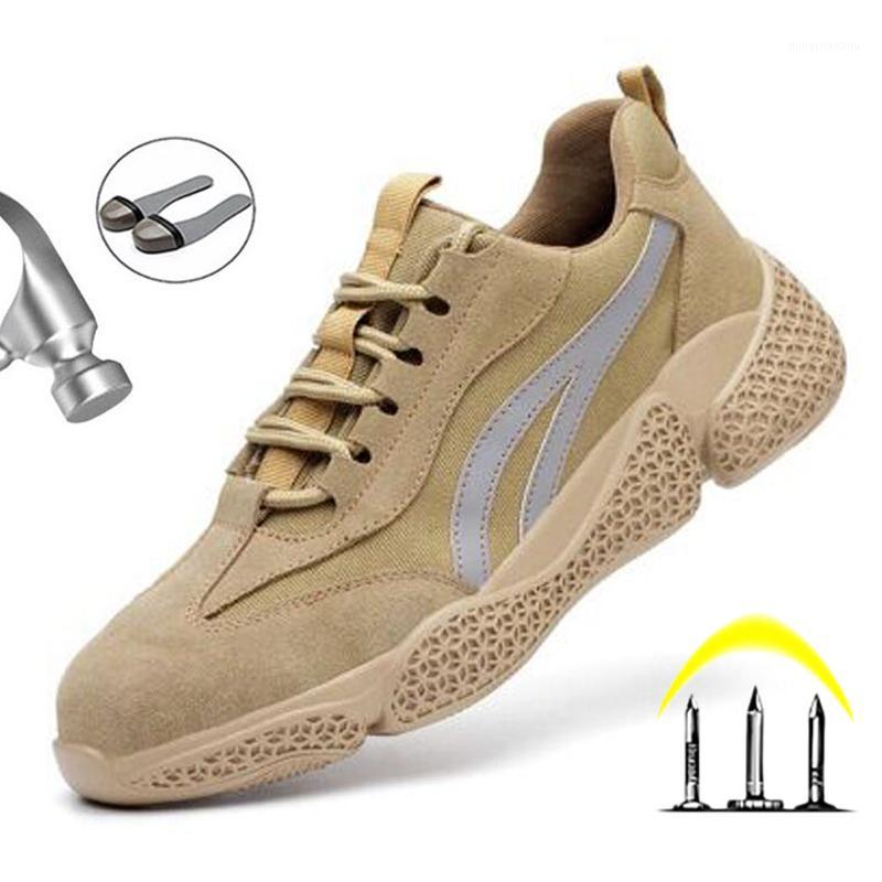

New Men Work Safety Shoes With Steel Toe Indestructible Sneakers Safety Shoes Work Footwear Puncture-Proof Sneakers1, 139 bluegreen