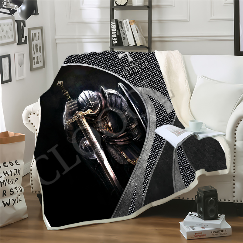 

CLOOCL Blankets Jesus Knights Templar Cross 3D Print Sofa Travel Throw Blanket Teens Plush Quilt