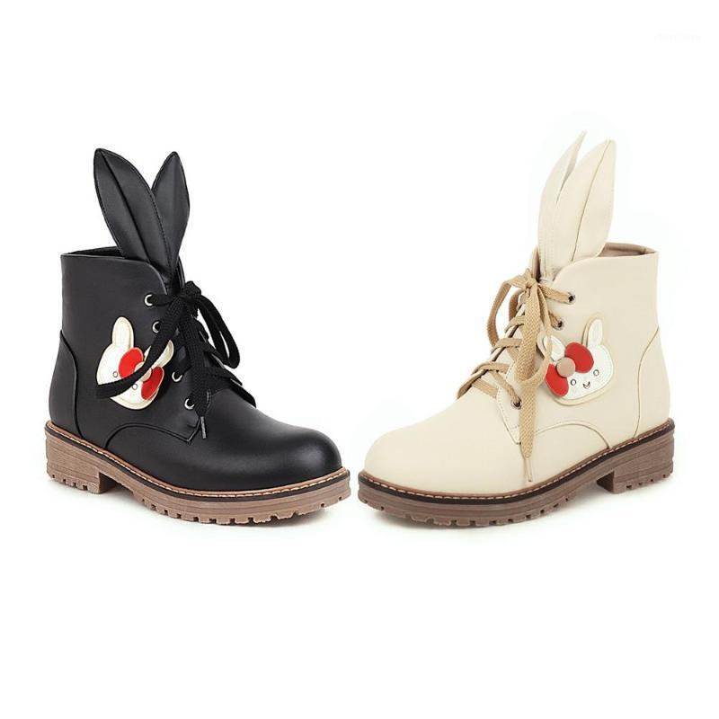 

Boots PQECFS Big Size 34-43 High Quality 2021 Spring & Autumn Winter Women Solid Strange Style Heels Ankle 2 Colors1, Black