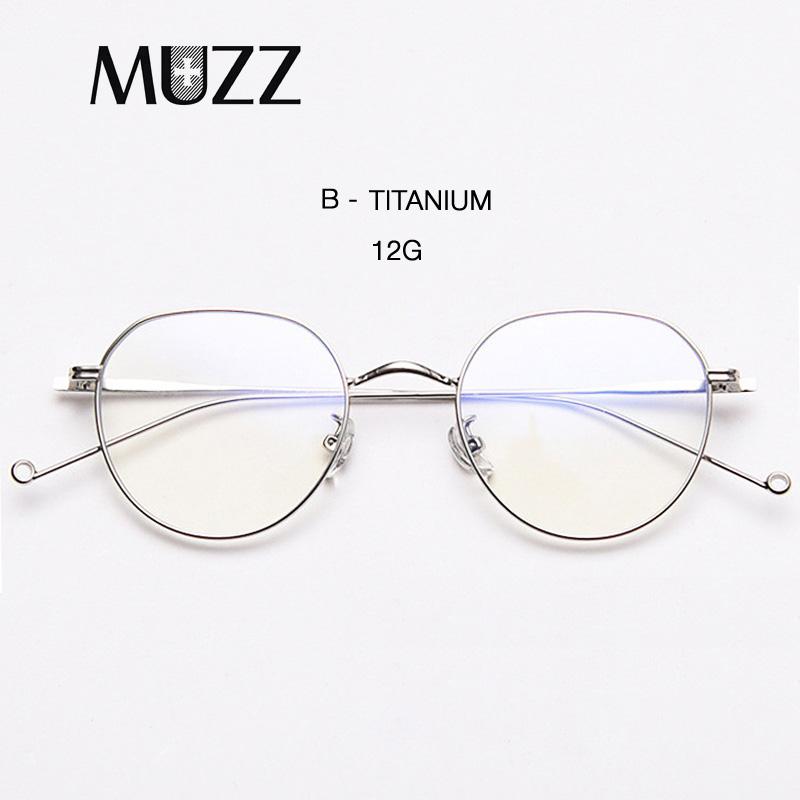 

Fashion Sunglasses Frames MUZZ B Titanium Women Men Eyeglasses Myopia Hyperopia Prescription Eyewear In The Mood GM Alloy