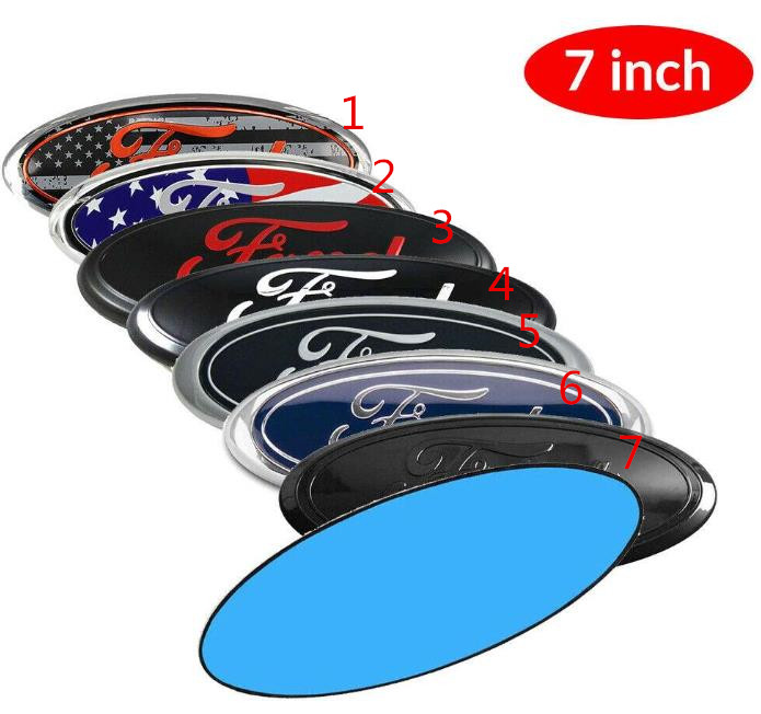 

2PCS 7" Oval Front Rear Grille Badge Emblem Nameplate Decorator Sticker for Ford F150 F250 2006-2014