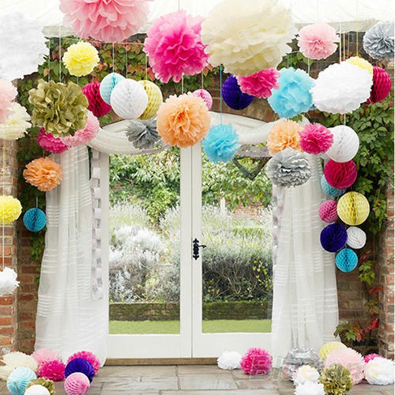 

Colorful Tissue Paper DIY Flowers Balls Wedding Flower Birthday Party Decor1, Red