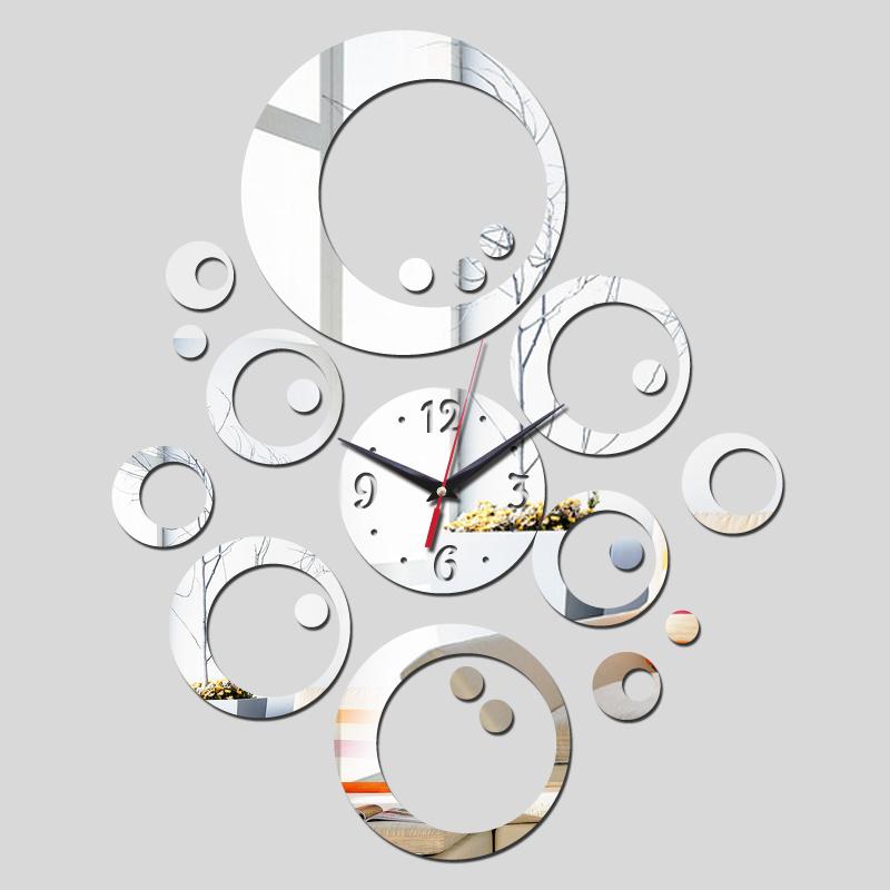 

2020 promotion hot sale quartz watch wall clock modern home decoration diy antique acrylic mirror Wall Stickers free shipping