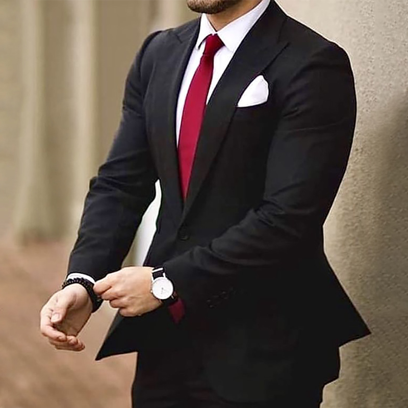 

Black Men Suits Business Formal Wedding Suits For Men Best Man Blazer Groom Wear Tuxedo Slim Fit Costume Homme Mariage Mens Jacket Quality, Burgundy